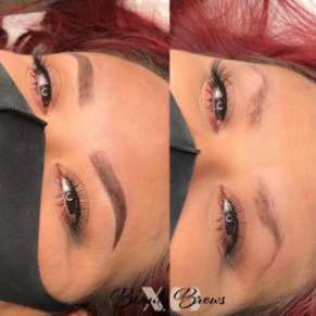 ombre microbladed combination semi-permanent tattoo brows